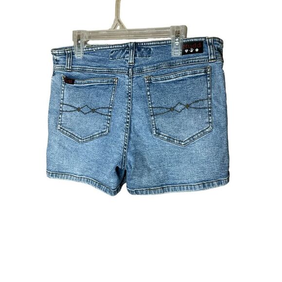 Vintage Y2K Mudd Mid Rise Lace Up Jean Shorts Womens Size 9 - Picture 3 of 5